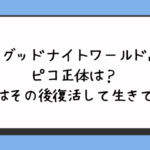 『グッドナイトワールド』ピコ正体は？最後はその後復活して生きてる？