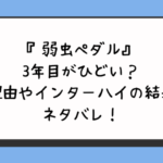 『弱虫ペダル』3年目がひどい？理由やインターハイの結果ネタバレ！