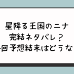 星降る王国のニナ完結ネタバレ？最終回予想結末はどうなる？