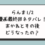 らんま1／2漫画最終回ネタバレ！あかねとその後どうなったの？