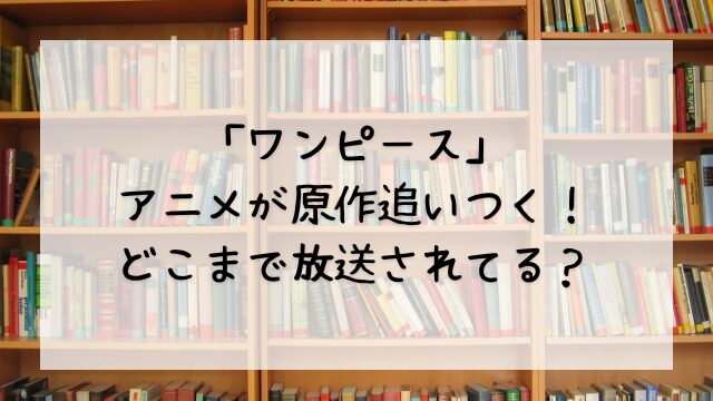 「ワンピース」アニメが原作追いつく！どこまで放送されてる？
